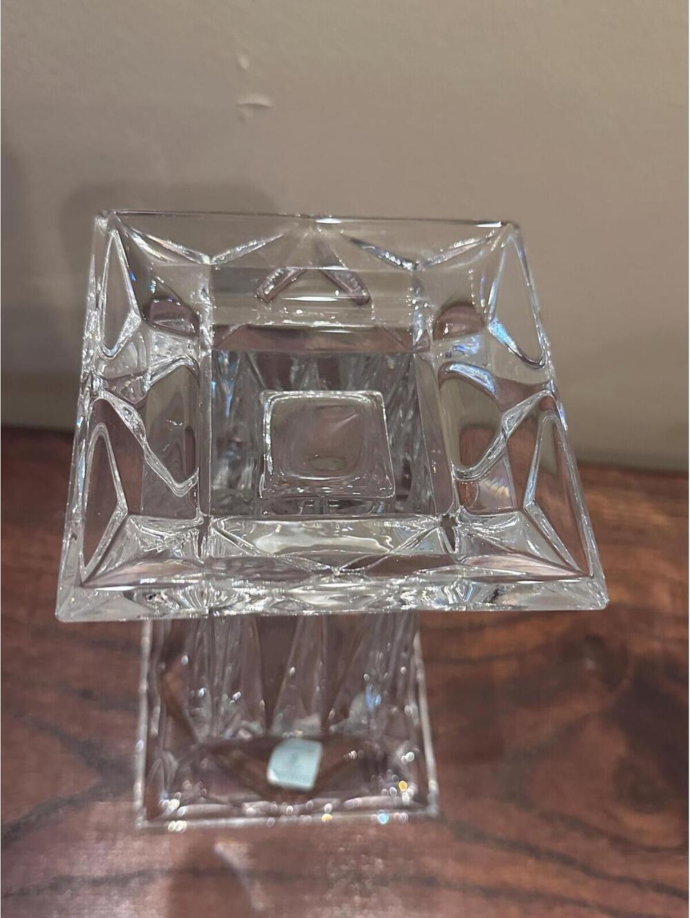 Vintage PartyLite P7374 Quad Prism Crystal  Pedestal Candleholder 7” - Picture 6 of 6